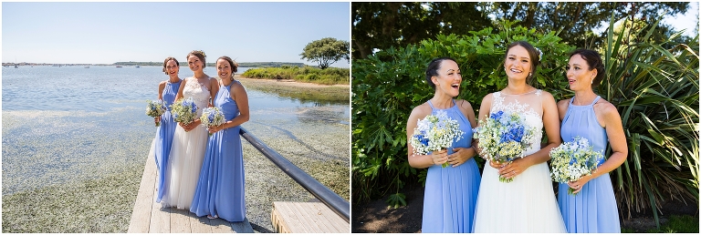 Wedding Photographer Dorset & Hampshire, Three Tuns Bransgore, New Forest Wedding, Bride and Bridesmaids at Christchurch Harbour Hotel